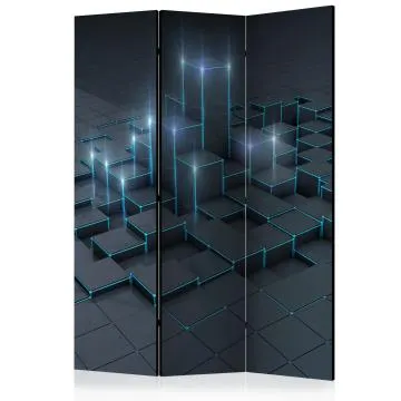Parawan jednostronny 3D 135x172 cm 3-częściowy niebieski
