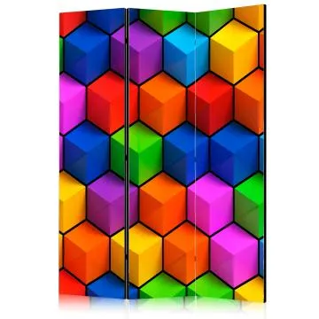 Parawan dwustronny 3D 135x172 cm 3-częściowy wielokolorowy