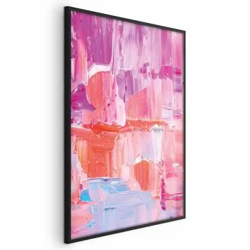 Plakat Kolorowe Pociągnięcia 42x29,7 cm z ramą czarną bez marginesu