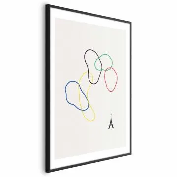 Plakat Kolorowe koła 60x90 cm z ramą czarną z marginesem