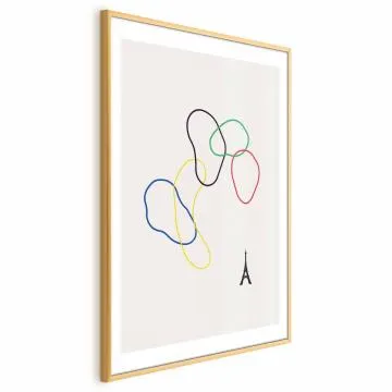 Plakat Kolorowe koła 60x90 cm z ramą złotą z marginesem