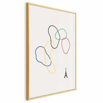 Plakat Kolorowe koła 60x90 cm z ramą złotą bez marginesu