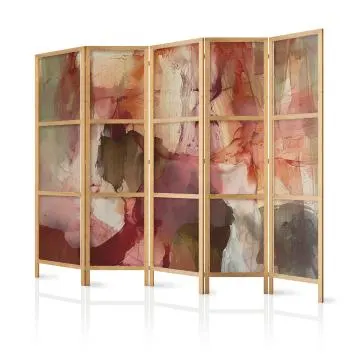 Parawan japoński Abstrakcje 225x172 cm 5-częściowy beżowy