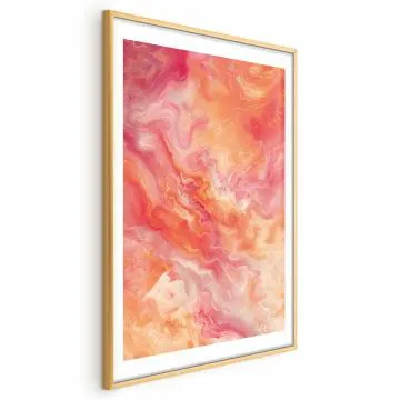 Plakat Płomienne Barwy 21x30 cm z ramą złotą z marginesem