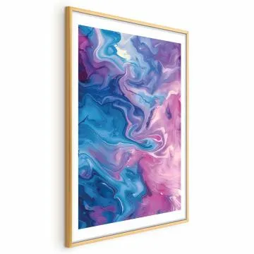 Plakat Nocne Przepływy 60x90 cm z ramą złotą z marginesem