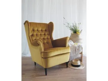Fotel uszak HARRY VELVET curry