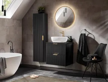 Szafka łazienkowa ADEL BLACK 80 35cm czarny mat