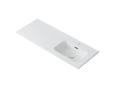 Umywalka wpuszczana prawa ALTON 120 cm biała ceramiczna 