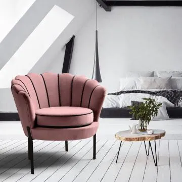 Fotel ANGELO VELVET różowy
