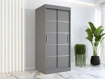 Szafa przesuwna MODUO COMFORT 90 antracyt z listwami