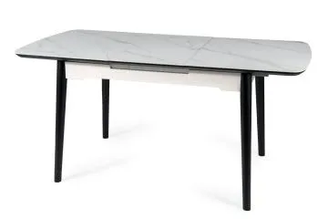 Stół rozkładany APOLLO 120(160)x80 biały marmur/czarny