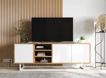 Szafka RTV NILA 1 150 dąb wotan/biała mat