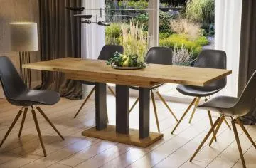 Stół rozkładany APPIA 130(210)x80 dąb artisan/czarny mat