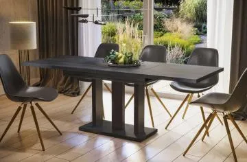 Stół rozkładany APPIA 130(210)x80 beton ciemny/czarny mat