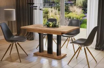 Stół rozkładany APPIA 130(210)x80 dąb złoty craft/czarny mat