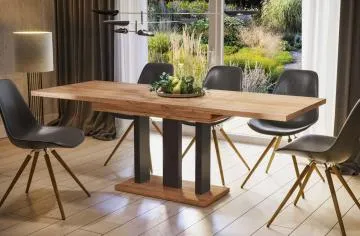 Stół rozkładany APPIA 130(210)x80 dąb złoty craft/czarny mat