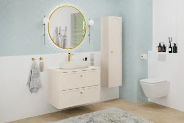 Szafka pod umywalkę nablatową DONNA SAND 2S 80cm beż piaskowy z blatem