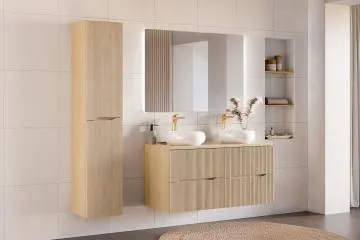 Szafka pod umywalkę NORDIC CREMONA 2S 60cm dąb cremona z umywalką nablatową WIKI