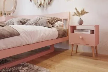 Szafka nocna LEBEL różowa