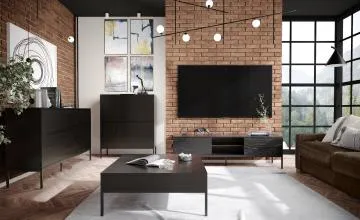 Szafka RTV KRON 170cm czarny dąb