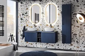 Szafka pod umywalkę nablatową SANTA FE DEEP BLUE 60 cm niebieska indigo z blatem