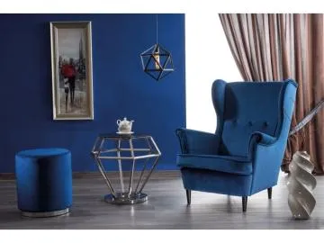 Fotel uszak LORD VELVET granatowy