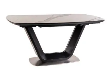 Stół ARMANI CERAMIC 160(220)x90 biały/czarny rozkładany