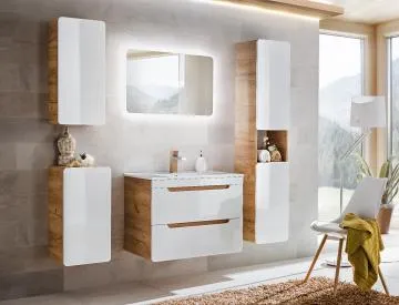 Szafka łazienkowa ARUBA 805 25 cm biała/dąb