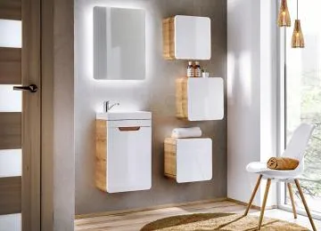 Szafka pod umywalkę ARUBA 826 40 cm biała/dąb