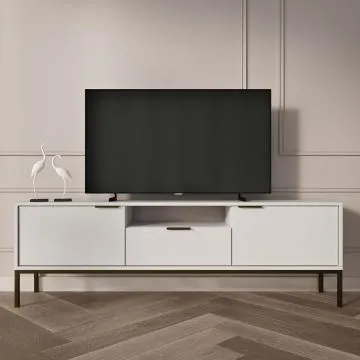 Szafka RTV AUSTIN 135 biała/czarna