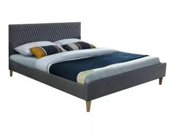 Łóżko AZURRO VELVET 160x200 szare