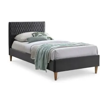 Łóżko tapicerowane AZURRO VELVET 90x200 szare