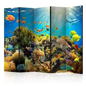 Parawan akustyczny Pejzaże 225x172 cm 5-częściowy wielokolorowy