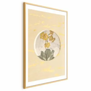Plakat Kwiat w kole 60x90 cm z ramą złotą z marginesem