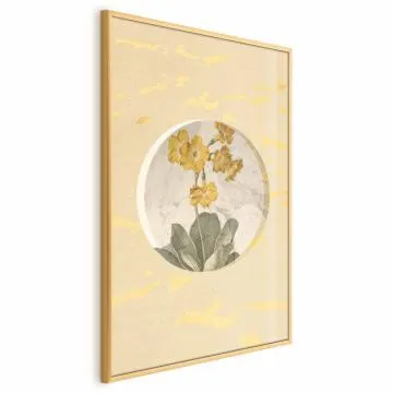 Plakat Kwiat w kole 21x30 cm z ramą złotą bez marginesu