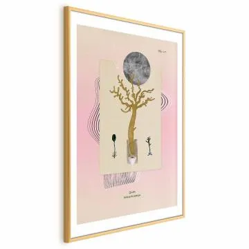 Plakat Niezwykła roślina 60x90 cm z ramą złotą z marginesem