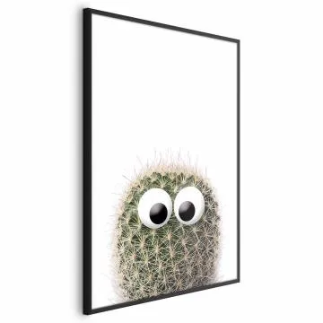 Plakat Kaktus z oczami 29,7x42 cm z ramą czarną bez marginesu