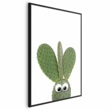 Plakat Uszaty kaktus 29,7x42 cm z ramą czarną bez marginesu