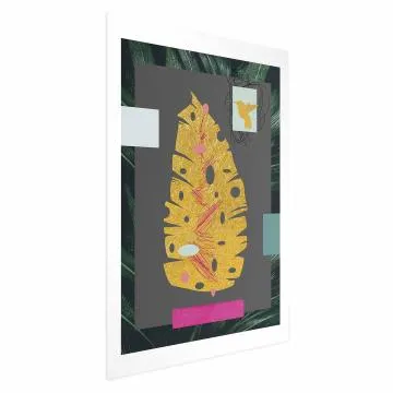 Plakat złotą liść 29,7x42 cm bez ramy z marginesem
