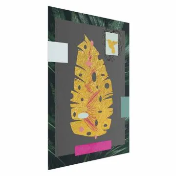 Plakat złotą liść 21x30 cm bez ramy bez marginesu