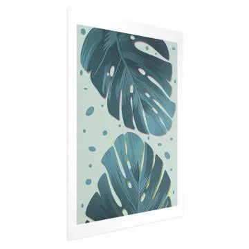 Plakat Zroszone liście 60x90 cm bez ramy z marginesem