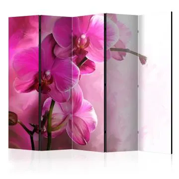 Parawan dwustronny Kwiaty 225x172 cm 5-częściowy wielokolorowy