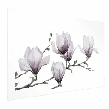 Plakat Malowane magnolie 60x40 cm bez ramy z marginesem