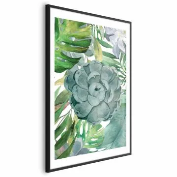Plakat Tropikalna flora 21x30 cm z ramą czarną z marginesem