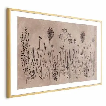 Plakat Polne kwiaty 42x29,7 cm z ramą złotą z marginesem