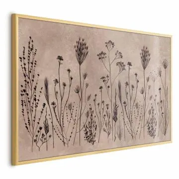 Plakat Polne kwiaty 30x21 cm z ramą złotą bez marginesu