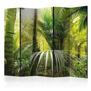Parawan dwustronny Pejzaże 225x172 cm 5-częściowy zielony