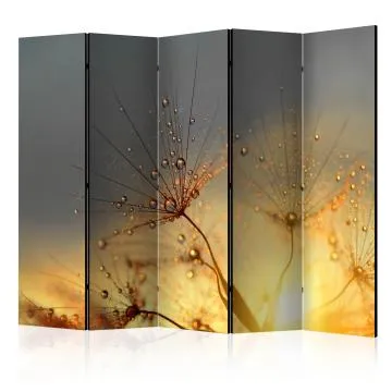 Parawan akustyczny Kwiaty 225x172 cm 5-częściowy wielokolorowy