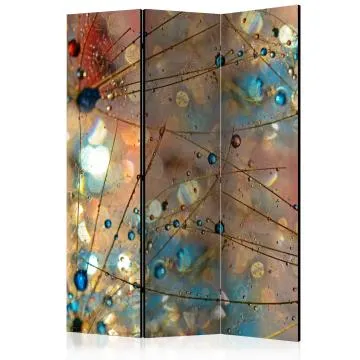 Parawan dwustronny Kwiaty 135x172 cm 3-częściowy wielokolorowy