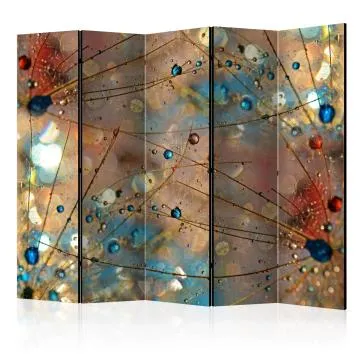 Parawan akustyczny Kwiaty 225x172 cm 5-częściowy wielokolorowy